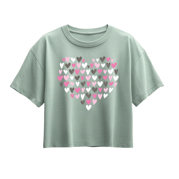 Instant Message - Heart Filled Heart - Youth Girls Boxy T-Shirt