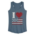 thumbnail image 1 of Instant Message - Heart Flag Graphic Racerback Tank, 1 of 5