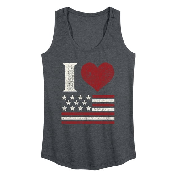 Instant Message - Heart Flag Graphic Racerback Tank