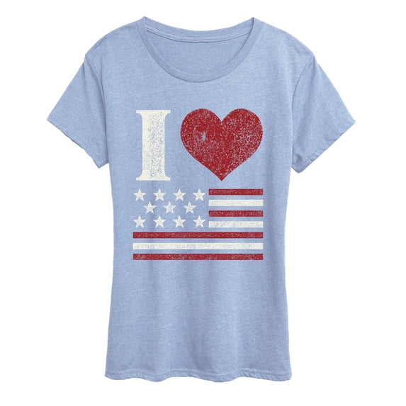 Instant Message - Heart Flag Short Sleeve Graphic T-Shirt