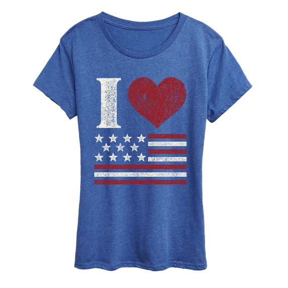 Instant Message - Heart Flag Short Sleeve Graphic T-Shirt