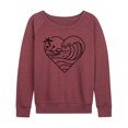 thumbnail image 1 of Instant Message - Heart Ocean Line Art - Women's Lightweight French Terry Long Sleeve Shirt, 1 of 6