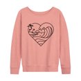 thumbnail image 1 of Instant Message - Heart Ocean Line Art - Women's Lightweight French Terry Pullover, 1 of 7