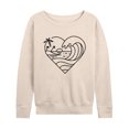 thumbnail image 1 of Instant Message - Heart Ocean Line Art - Women's Lightweight French Terry Long Sleeve Shirt, 1 of 6