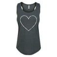 thumbnail image 1 of Instant Message - Heart Outlined Distr. White - Women's Racerback Tank, 1 of 5