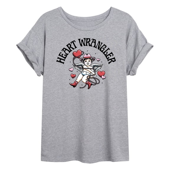 Instant Message - Heart Wrangler - Juniors Oversized Graphic T-Shirt