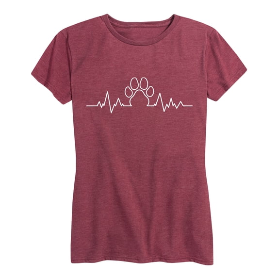Instant Message - Heartbeat Paw Print Short Sleeve Graphic T-Shirt