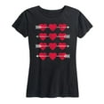 thumbnail image 1 of Instant Message - Hearts And Arrow Grid  - Valentine Love  Women's Short Sleeve Graphic T-Shirt, 1 of 5