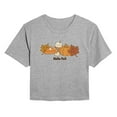 thumbnail image 1 of Instant Message - Hello Fall - Juniors Cropped Graphic T-Shirt, 1 of 5