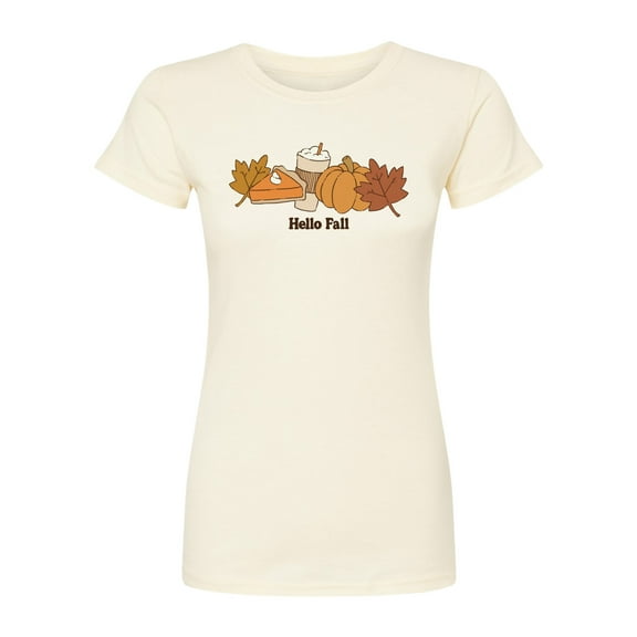 Instant Message - Hello Fall - Juniors Fitted Graphic T-Shirt