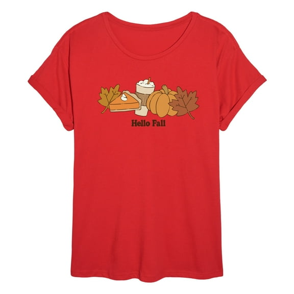 Instant Message - Hello Fall - Women's Oversized Graphic T-Shirt