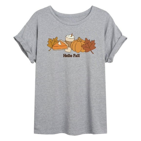 Instant Message - Hello Fall - Women's Oversized Graphic T-Shirt