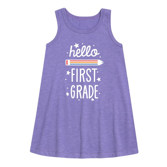 Instant Message - Hello First Grade - Toddler & Youth Girls A-line Dress