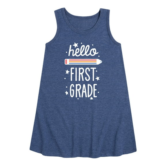 Instant Message - Hello First Grade - Toddler & Youth Girls A-line Dress