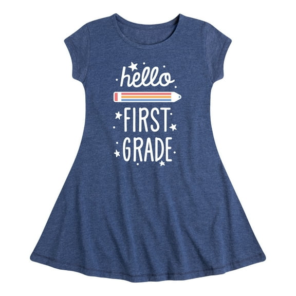 Instant Message - Hello First Grade - Toddler & Youth Girls Fit & Flare Dress