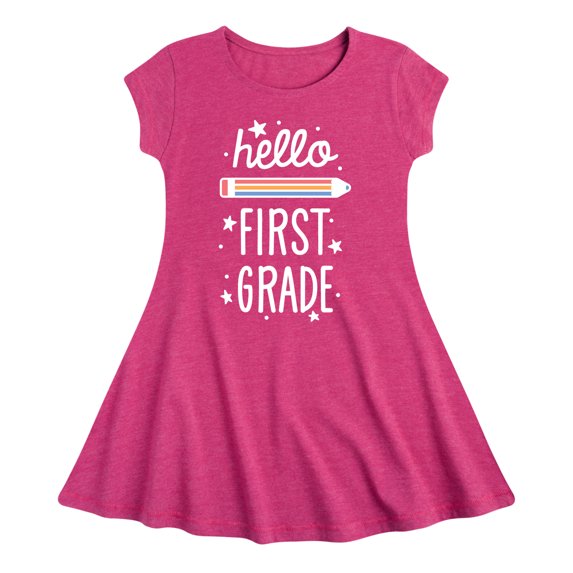 Instant Message - Hello First Grade - Toddler & Youth Girls Fit & Flare Dress