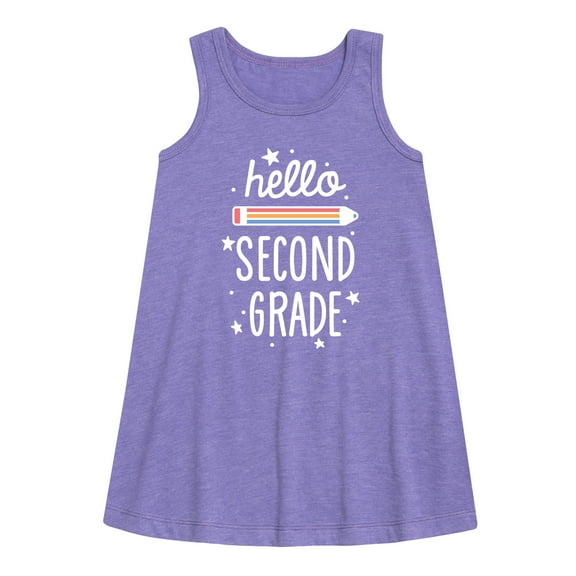 Instant Message - Hello Second Grade - Toddler & Youth Girls A-line Dress