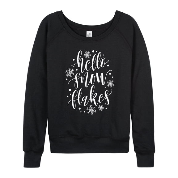 Instant Message - Hello Snow Flakes - Ladies French Terry Long Sleeve Shirt