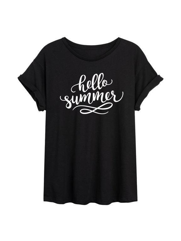 - Hello Summer Script Women's Relaxed Fit T-Shirt