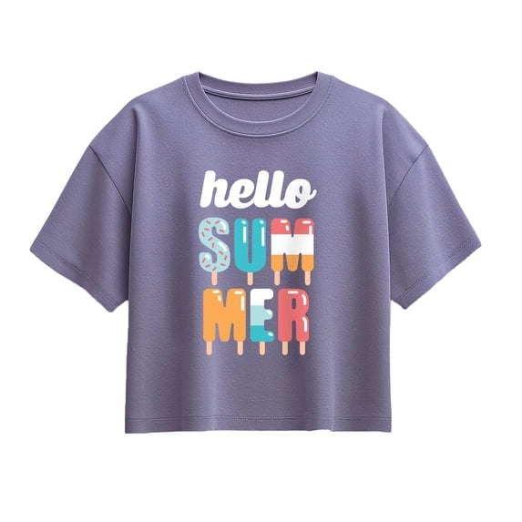 Instant Message - Hello Summer Short Sleeve Boxy Graphic T-Shirt