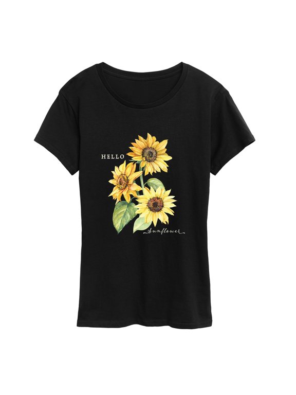 - Hello Sunflower Women's Short Sleeve Graphic T-Shirt
