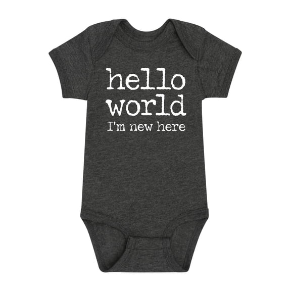 Instant Message - Hello World I'm New Here Baby Graphic One Piece