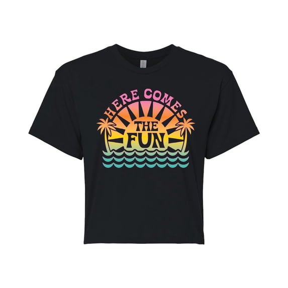 Instant Message - Here Comes The Fun Cropped Graphic T-Shirt