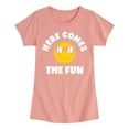 thumbnail image 1 of Instant Message - Here Comes The Fun - Toddler & Youth Girls Short Sleeve Graphic T-Shirt, 1 of 6