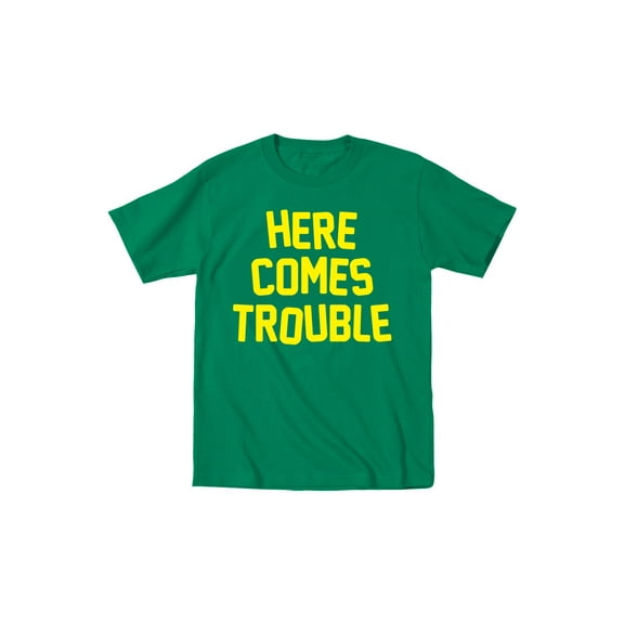 Instant Message - Here Comes Trouble, Yellow Block -TODDLER SHORT SLEEVE TEE-4T