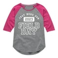 thumbnail image 1 of Instant Message - Here For Field Day - Toddler And Youth Girls Raglan Graphic T-Shirt, 1 of 5