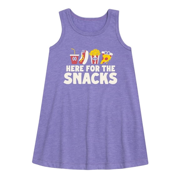 Instant Message - Here For The Snacks - Toddler & Youth Girls A-line Dress