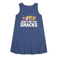 thumbnail image 1 of Instant Message - Here For The Snacks - Toddler & Youth Girls A-line Dress, 1 of 6