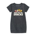 thumbnail image 1 of Instant Message - Here For The Snacks - Toddler & Youth Girls Fleece Dress, 1 of 5
