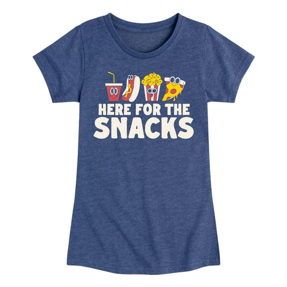 Instant Message - Here For The Snacks - Toddler & Youth Girls Short Sleeve Graphic T-Shirt