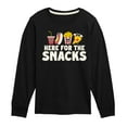 thumbnail image 1 of Instant Message - Here For The Snacks - Toddler & Youth Long Sleeve Graphic T-Shirt, 1 of 6