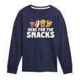 thumbnail image 1 of Instant Message - Here For The Snacks - Toddler & Youth Long Sleeve Graphic T-Shirt, 1 of 6