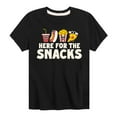thumbnail image 1 of Instant Message - Here For The Snacks - Toddler & Youth Short Sleeve Graphic T-Shirt, 1 of 6
