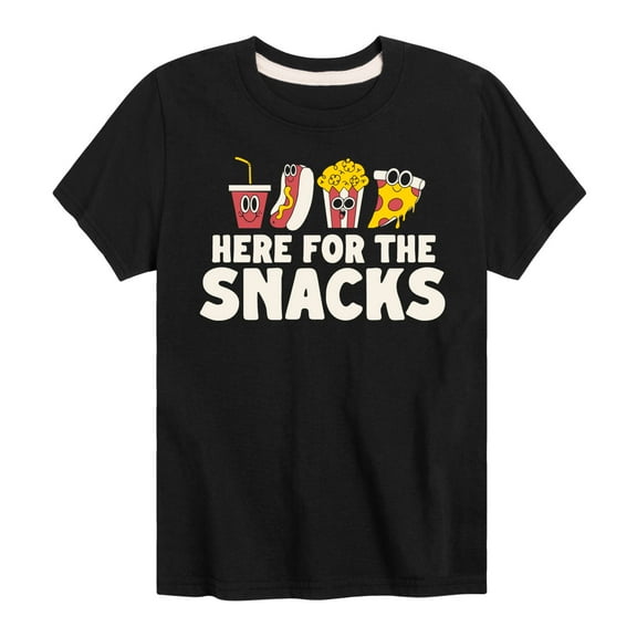 Instant Message - Here For The Snacks - Toddler & Youth Short Sleeve Graphic T-Shirt