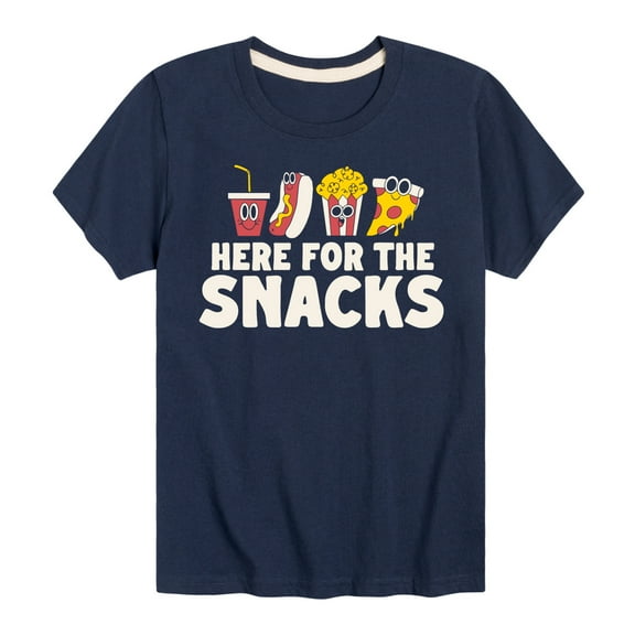 Instant Message - Here For The Snacks - Toddler & Youth Short Sleeve Graphic T-Shirt