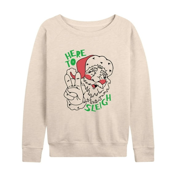 Instant Message - Here To Sleigh Christmas - Women's Lightweight French Terry Long Sleeve Shirt