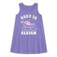 thumbnail image 1 of Instant Message - Here To Sleigh Christmas - Toddler & Youth Girls A-line Dress, 1 of 5