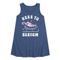 thumbnail image 1 of Instant Message - Here To Sleigh Christmas - Toddler & Youth Girls A-line Dress, 1 of 6