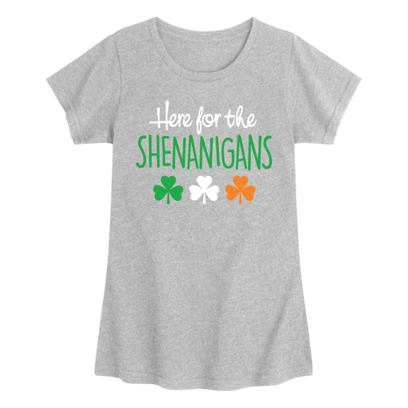 Instant Message - Here for the Shenanigans - Youth Girls Fitted Short Sleeve T-Shirt