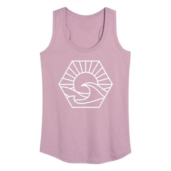Instant Message - Hexagon Wave Scene - Women's Racerback Tank Top