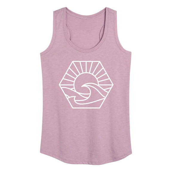 Instant Message - Hexagon Wave Scene - Women's Racerback Tank Top