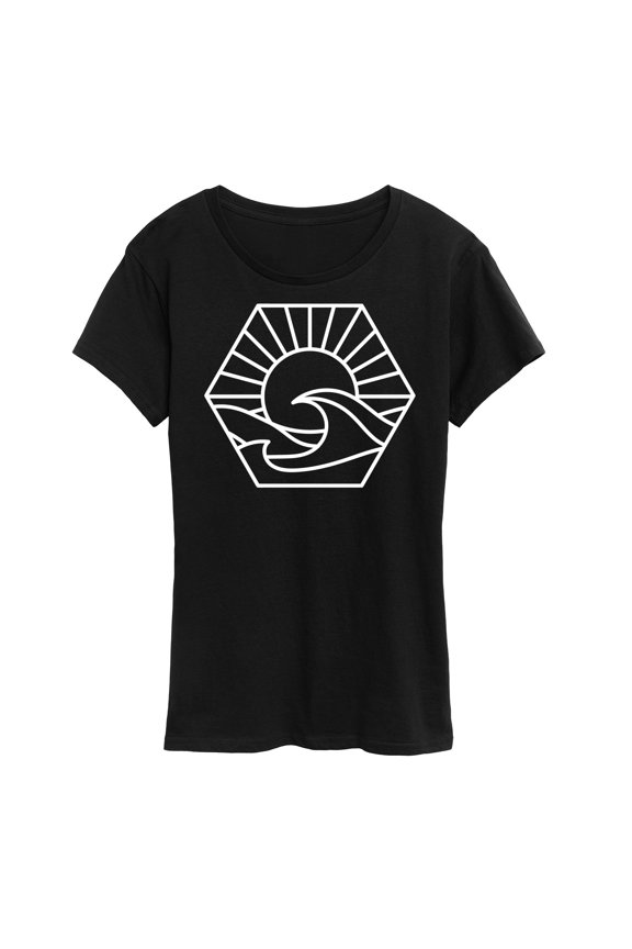 - Hexagon Wave Scene - Women's Short Sleeve Graphic T-Shirt