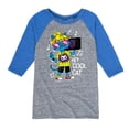 thumbnail image 1 of Instant Message - Hey Cool Cat Boombox - Toddler & Youth Raglan Graphic T-Shirt, 1 of 5
