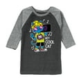 thumbnail image 1 of Instant Message - Hey Cool Cat Boombox - Toddler & Youth Raglan Graphic T-Shirt, 1 of 7