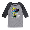 thumbnail image 1 of Instant Message - Hey Cool Cat Boombox - Toddler & Youth Raglan Graphic T-Shirt, 1 of 5