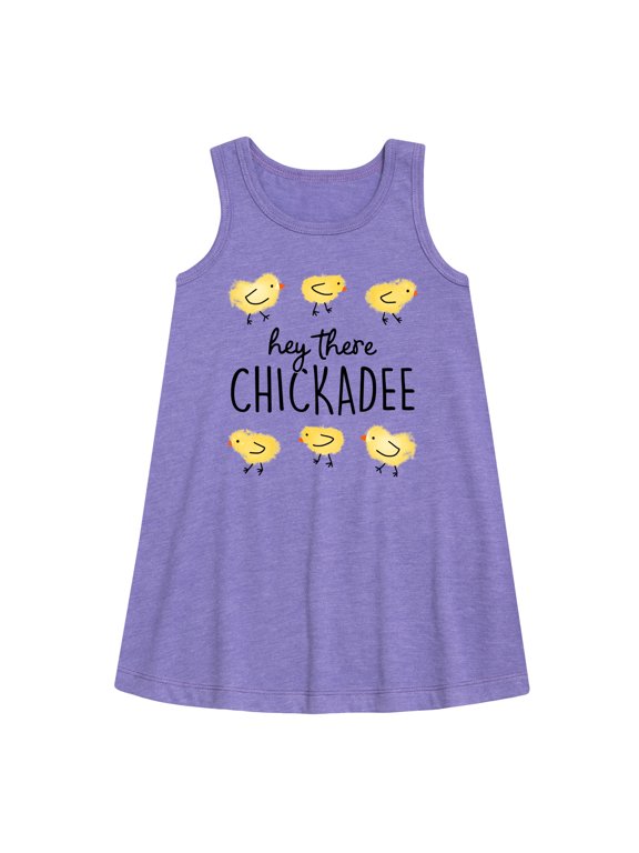- Hey There Chickadee Girls' Graphic Sleeveless Aline Dress